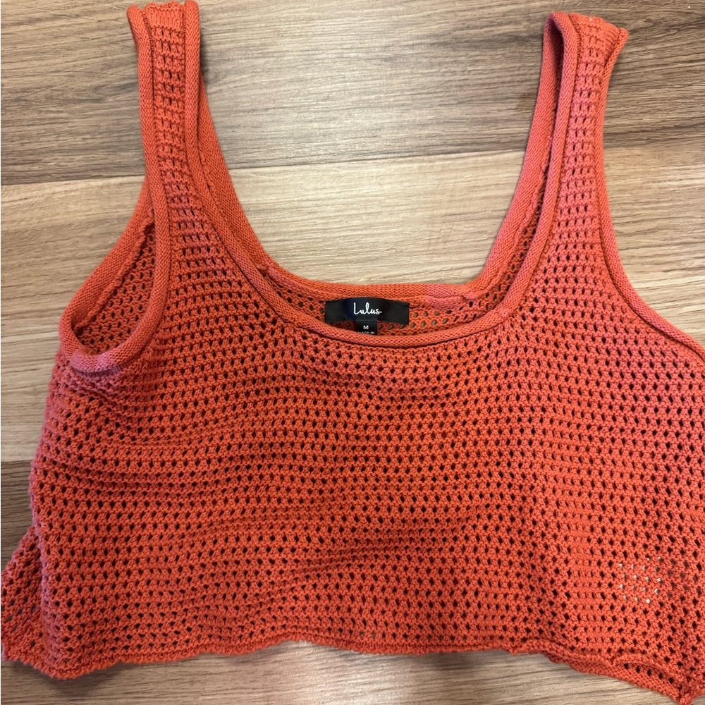 Lulu's Vibrant Orange Knit Top